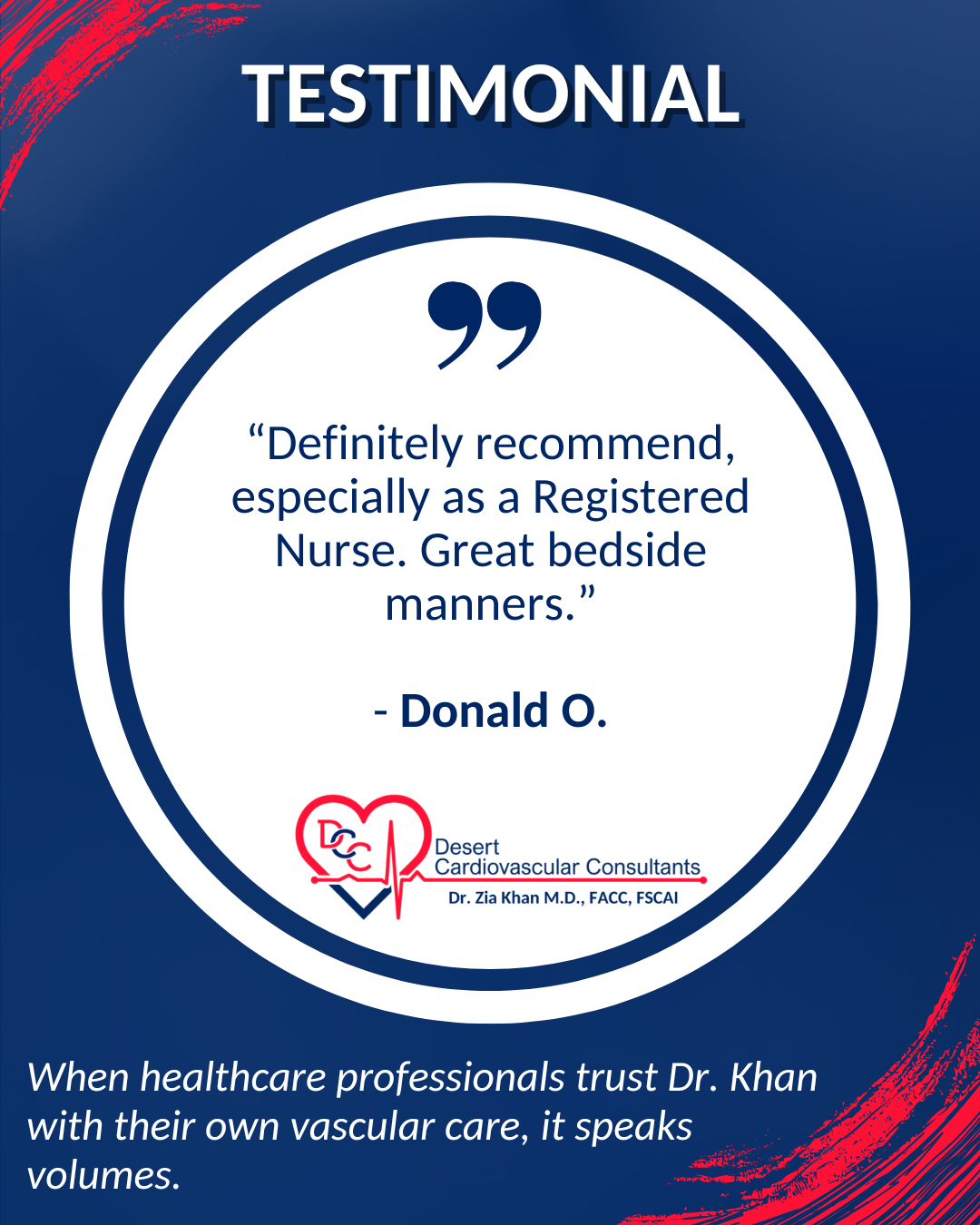 Desert Cardiovascular - Patient Testimonial Donald O
