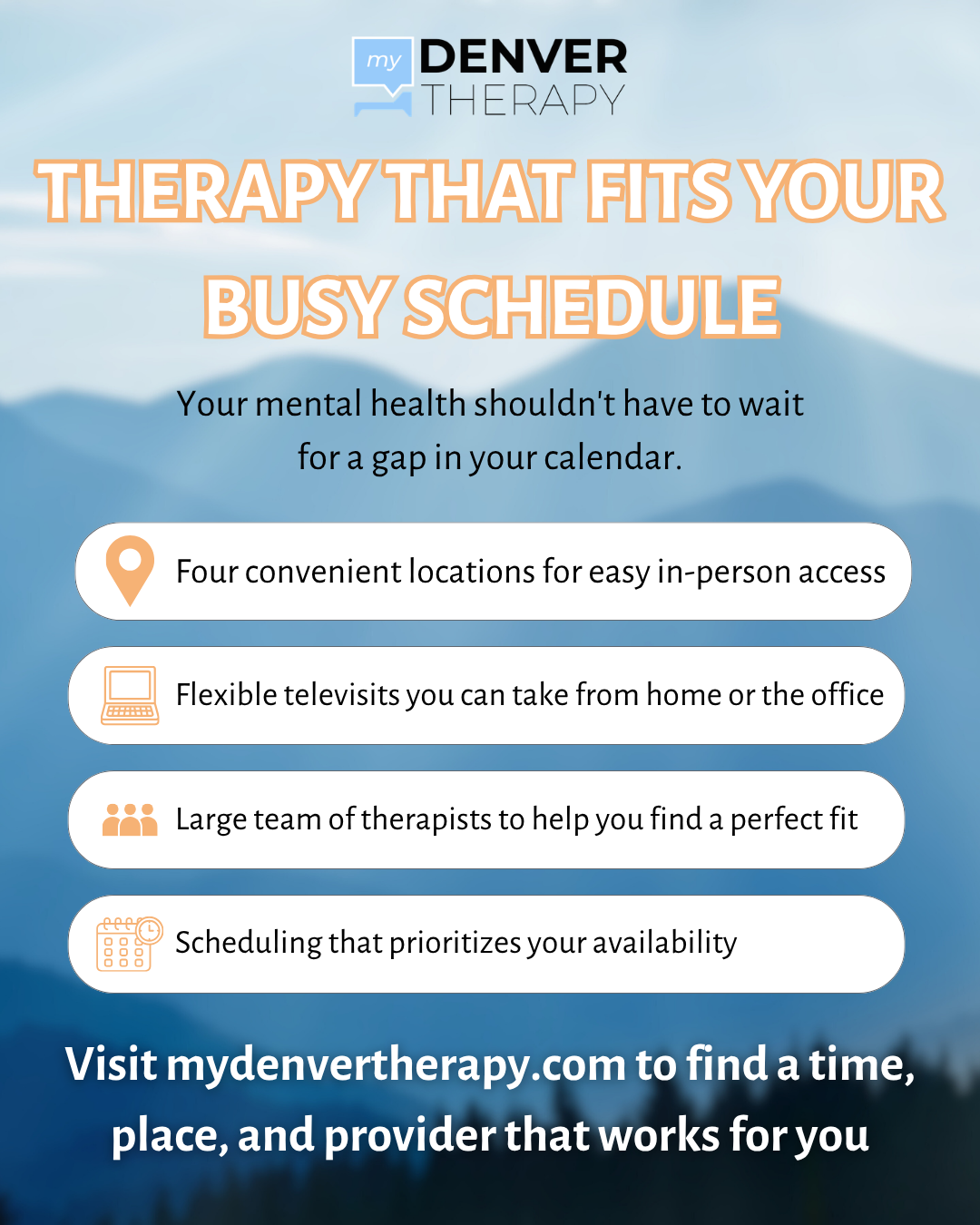 Therapy that fits your schedule - My Denver Therapy